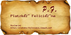 Platzkó Feliciána névjegykártya